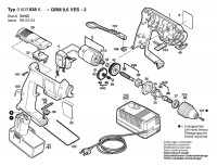 Bosch 0 601 938 658 Gbm 9,6 Ves-2 Cordless Drill 9.6 V / Eu Spare Parts
